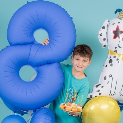 Balão Número Azul Mate Gigante