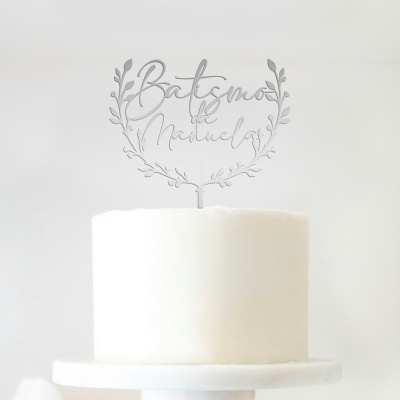 Topo Bolo Batismo Acrílico