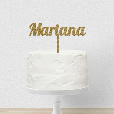 Topo Bolo Acrilico Letra 4 Glitter