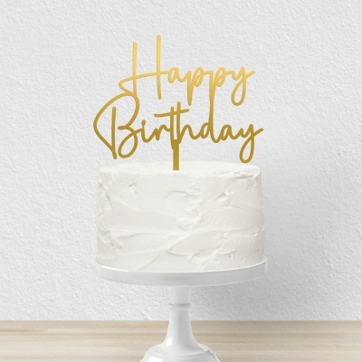 Topo Bolo Happy Birthday Letra 1 Acrilico