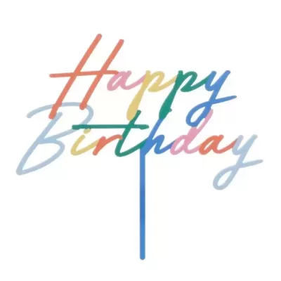 Topo Happy Birthday Azul Colorido