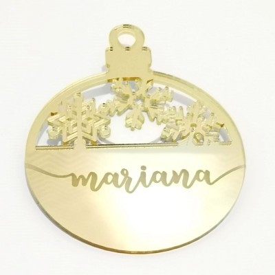 Bola Natal Gravada Espelho