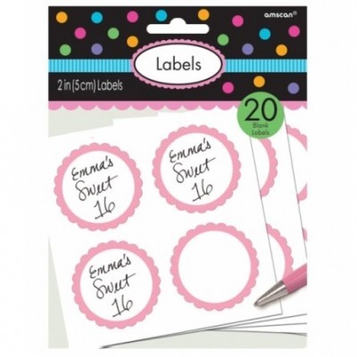 Etiquetas Autocolantes Rosa Claro