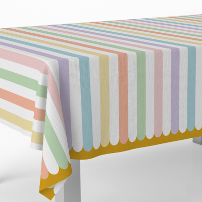 Toalha Riscas Cores Pastel