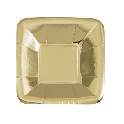 Pratos Dourado Quadrado Mini