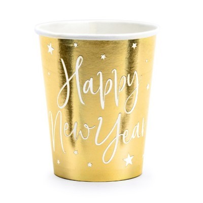 Copos Happy New Year Dourado