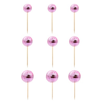 Toppers Bolas Espelhos Rosa Claro