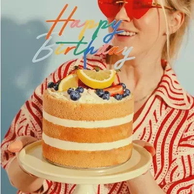 Topo Happy Birthday Azul Colorido