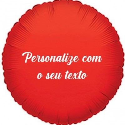 Balão + Texto Redondo Vermelho