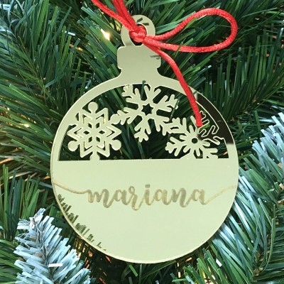 Bola Natal Gravada Espelho