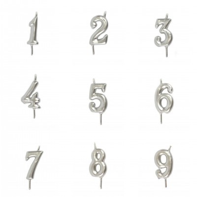 Vela Número Artesanal Prateada