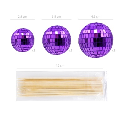 Toppers Bolas Espelhos Roxo