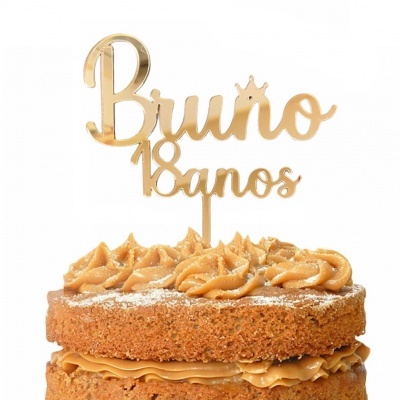 Topo Bolo Nome e Idade Coroa