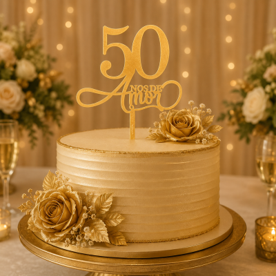 Topo Bolo 50 anos de Amor