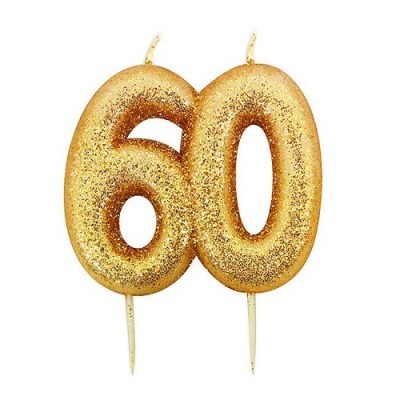 Vela Número 60 Glitter Dourado