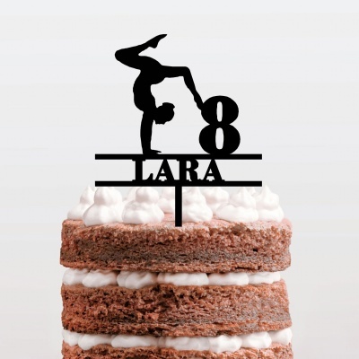 Topo Bolo Ginástica Nome e Idade