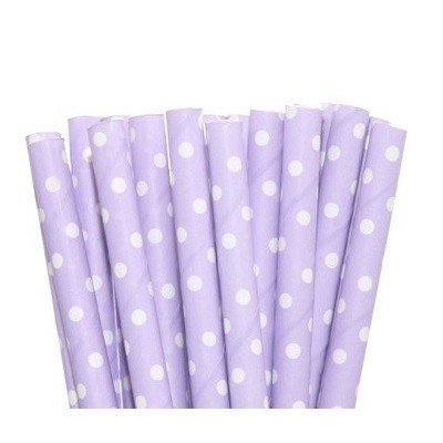Palhinhas Lilás Bolinhas -  Conj. 10