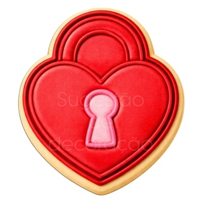 Cortador c/ Carimbo Coração com Cadeado