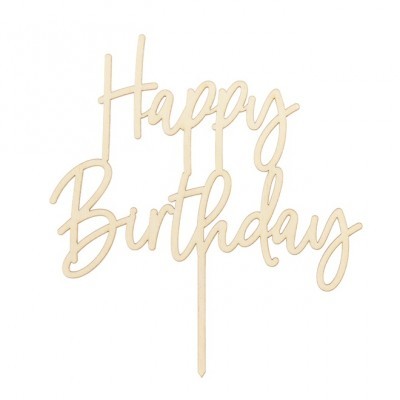 Topo Bolo Madeira Happy Birthday