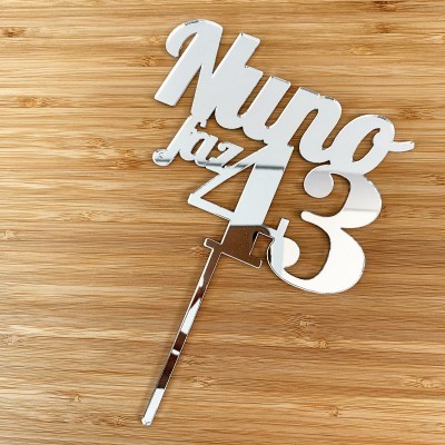 Topo Bolo Nome e Idade Letra 4