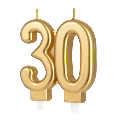 Vela Número 30 Dourada