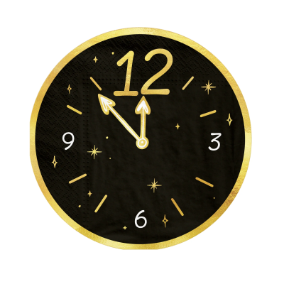 Guardanapos Happy New Year Relógio