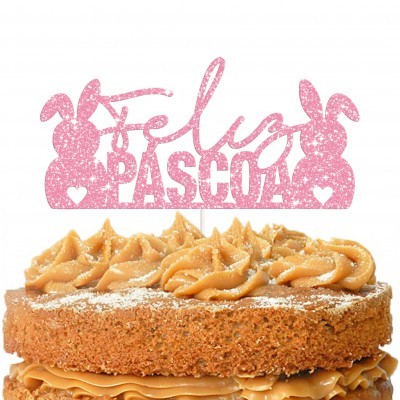 Topo Bolo Páscoa Papel Glitter