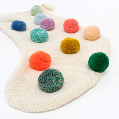 Meia de Natal Pompons