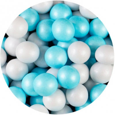 Esferas Chocolate Azul e Pérola 8mm