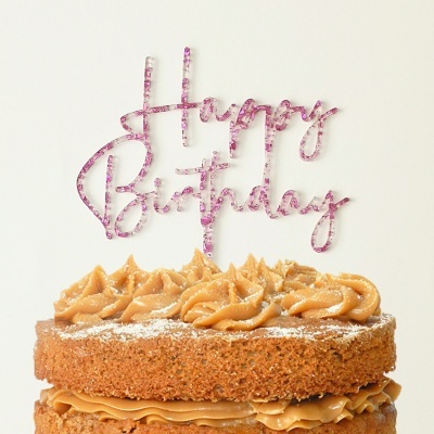 Topo Bolo Happy Birthday Letra 1 Acrilico Confetis