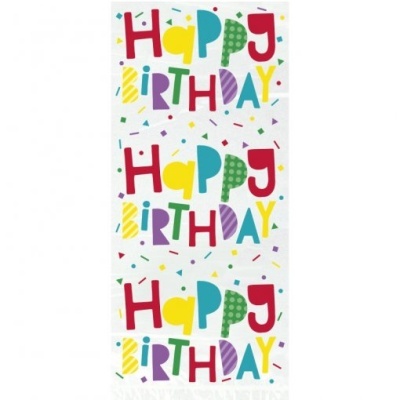 Sacos Brindes Transparentes c/ Happy Birthday