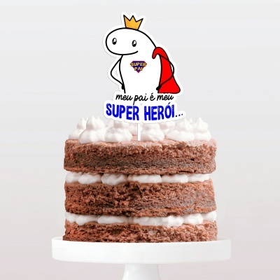 Topo Bolo Simples Meu Pai é meu Super Herói