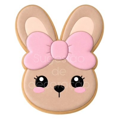 Cortador c/ Carimbo Coelha com Laço