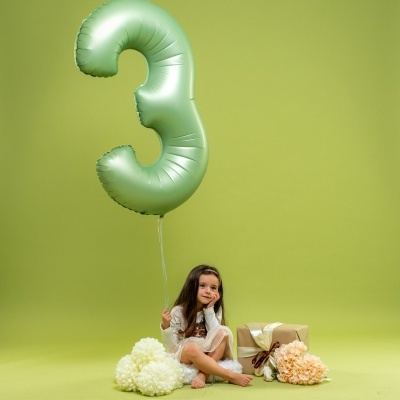 Balão Número Verde Pastel Gigante