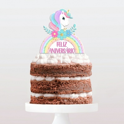 Topo Bolo Unicórnio Simples