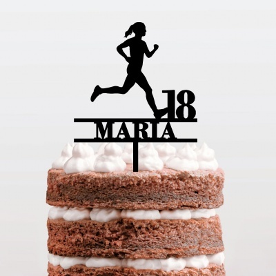 Topo Bolo Corrida Mulher Nome e Idade