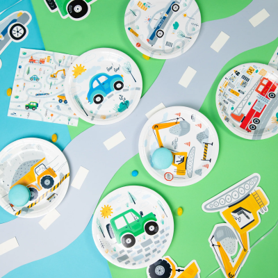 Pratos Obras e Construção Pequenos