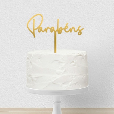 Topo Bolo Parabéns Letra 1 Acrilico