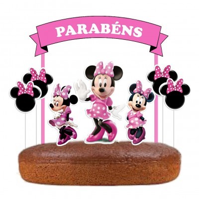 Topo Bolo Minnie Rosa