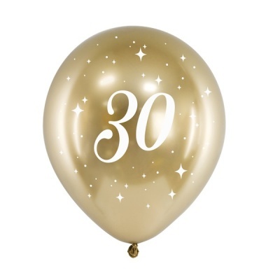 Conj. 6 Balões Dourados 30