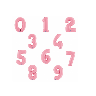 Balão Número Rosa Pastel Pequeno