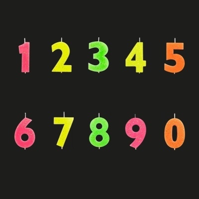 Vela Número Fluorescente 2