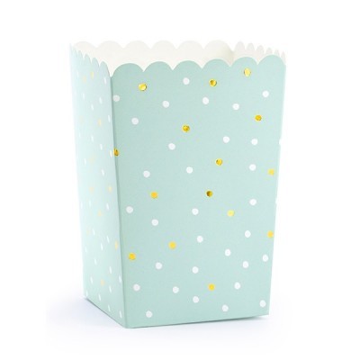 Pacote Pipocas Menta Bolinhas Douradas