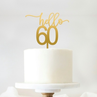 Topo Bolo Hello 60 Acrilico