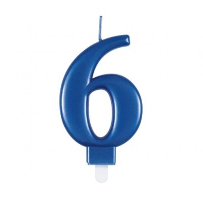 Vela Número Grande Azul Escura