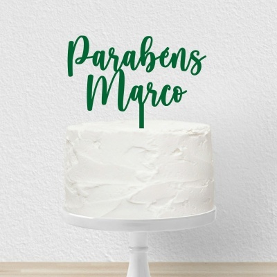 Topo Bolo Acrilico Letra 2