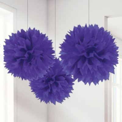 Conj. 3 Pompons Grandes Roxo