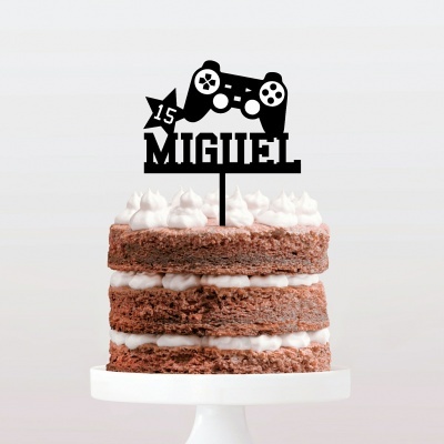 Topo Bolo Gaming Nome e Idade