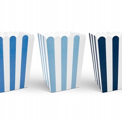 Pacote Pipocas Riscas Azuis Claro e Escuro