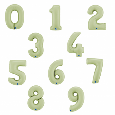 Balão Número Verde Pastel Gigante